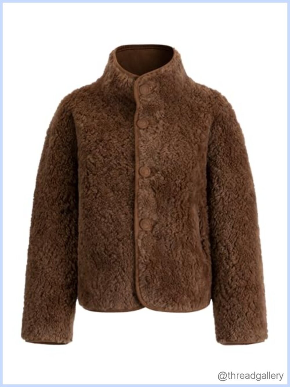 Reversible Faux Leather Faux Fur Jacket Button Down Pockets